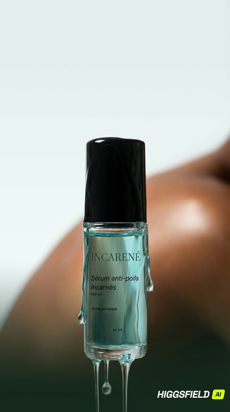 Texture du sérum anti-poils incarnés Incarené sur flacon roll-on